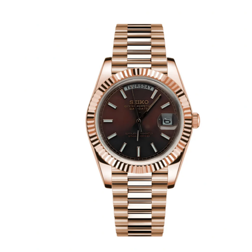 Seiko Day-Date Chocolate Rose Gold