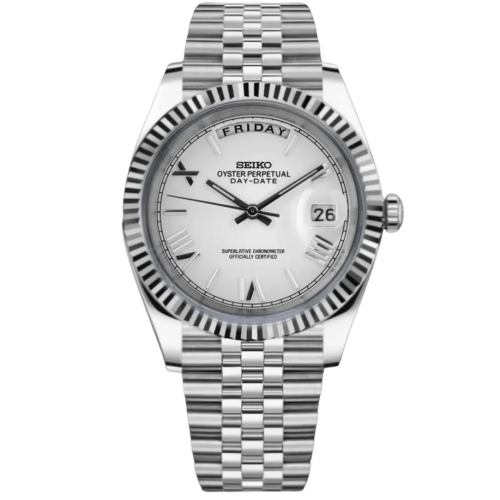 Seiko Day-Date White Roman