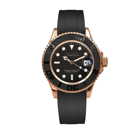 Seiko Yachtmaster - Two Tone Rose Gold Black